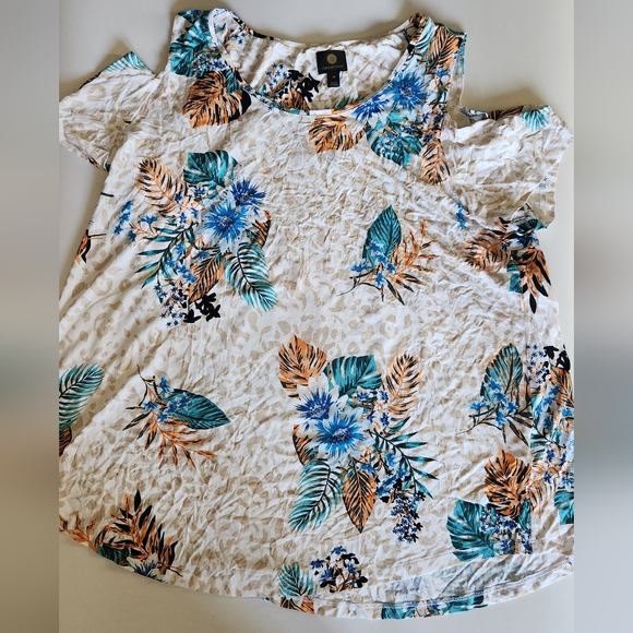 NWT JM Collection Women's Cold Shoulder Tee Size 3X - Picture 3 of 11